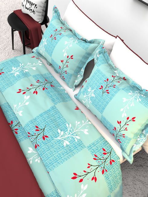 The White Moss Denmark Double bed 100% cotton bedsheet with 2 pillow covers